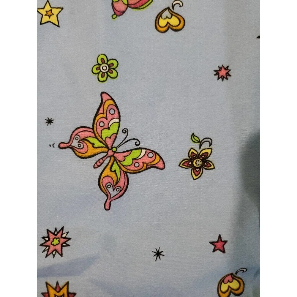 2 Kidz Mix Twin Size Reversible Flat Sheets Floral & Butterflies Cotton Blend